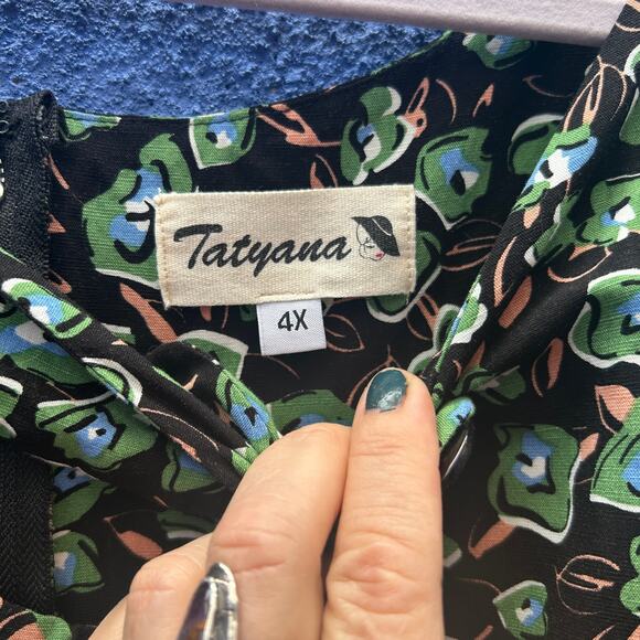 tatyana abstract floral print linen blend dress - Picture 2 of 7